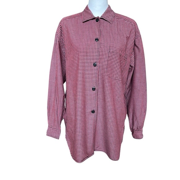 Woolrich Women’s Size M Red Black Checkered Button Up Shirt Outdoor Gorpcore - Picture 8 of 11